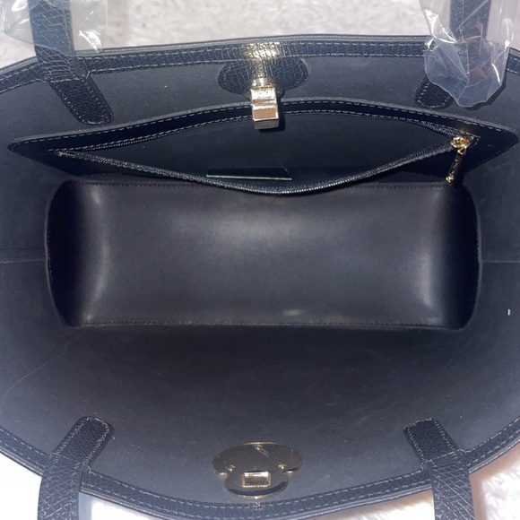 New Longchamp Cavalcade Lambskin Leather Shoulder Tote Bag Purse Black - Picture 12 of 16